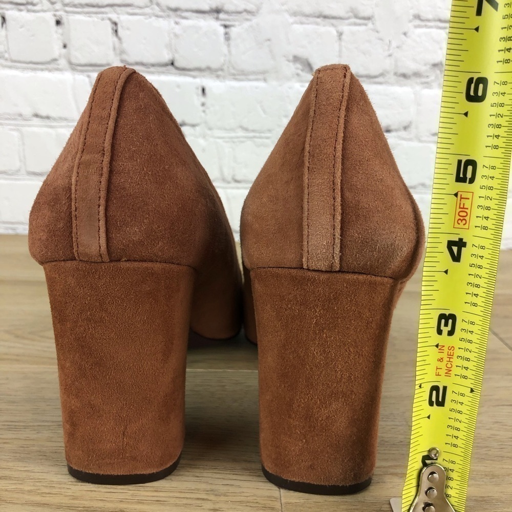 Liz Claiborne Brown Suede Block Heel shoes Sz 9.5 - Picture 4 of 6